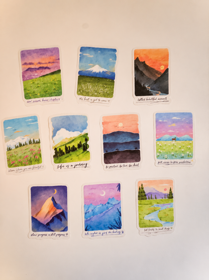 Mountain Escape Sticker Pack – 10 Αυτοκόλλητα