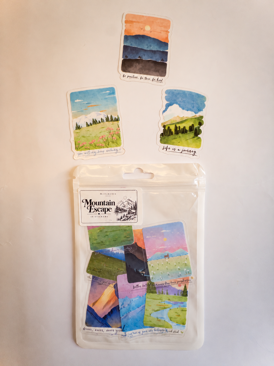 Mountain Escape Sticker Pack – 10 Αυτοκόλλητα