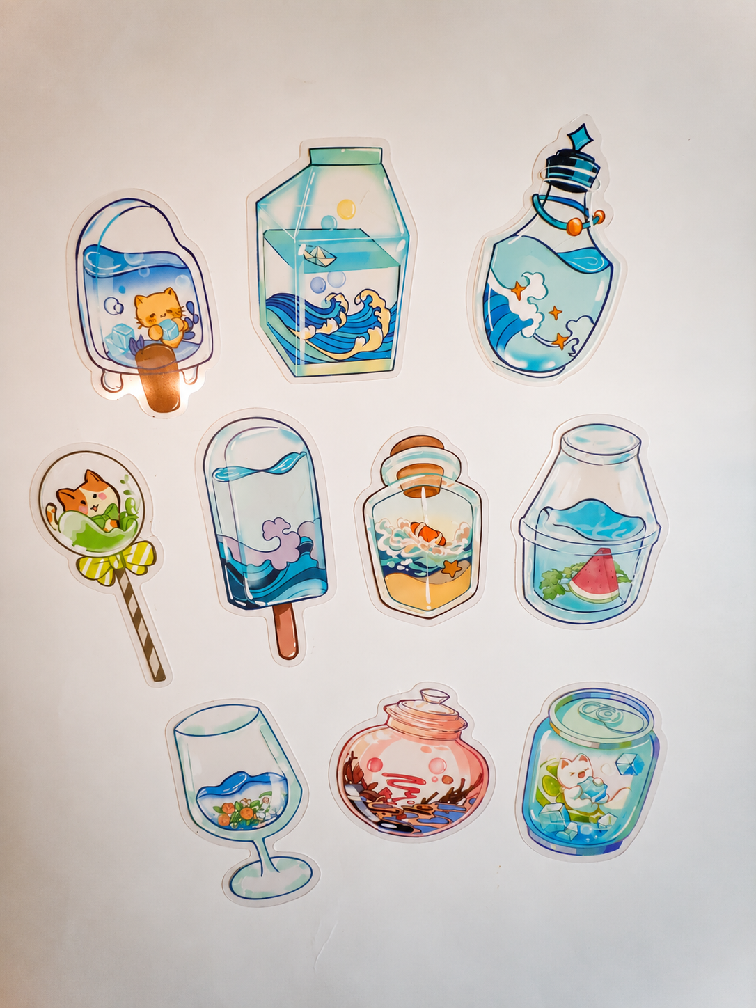 Ocean in a Bottle Sticker Pack – 10 Αυτοκόλλητα
