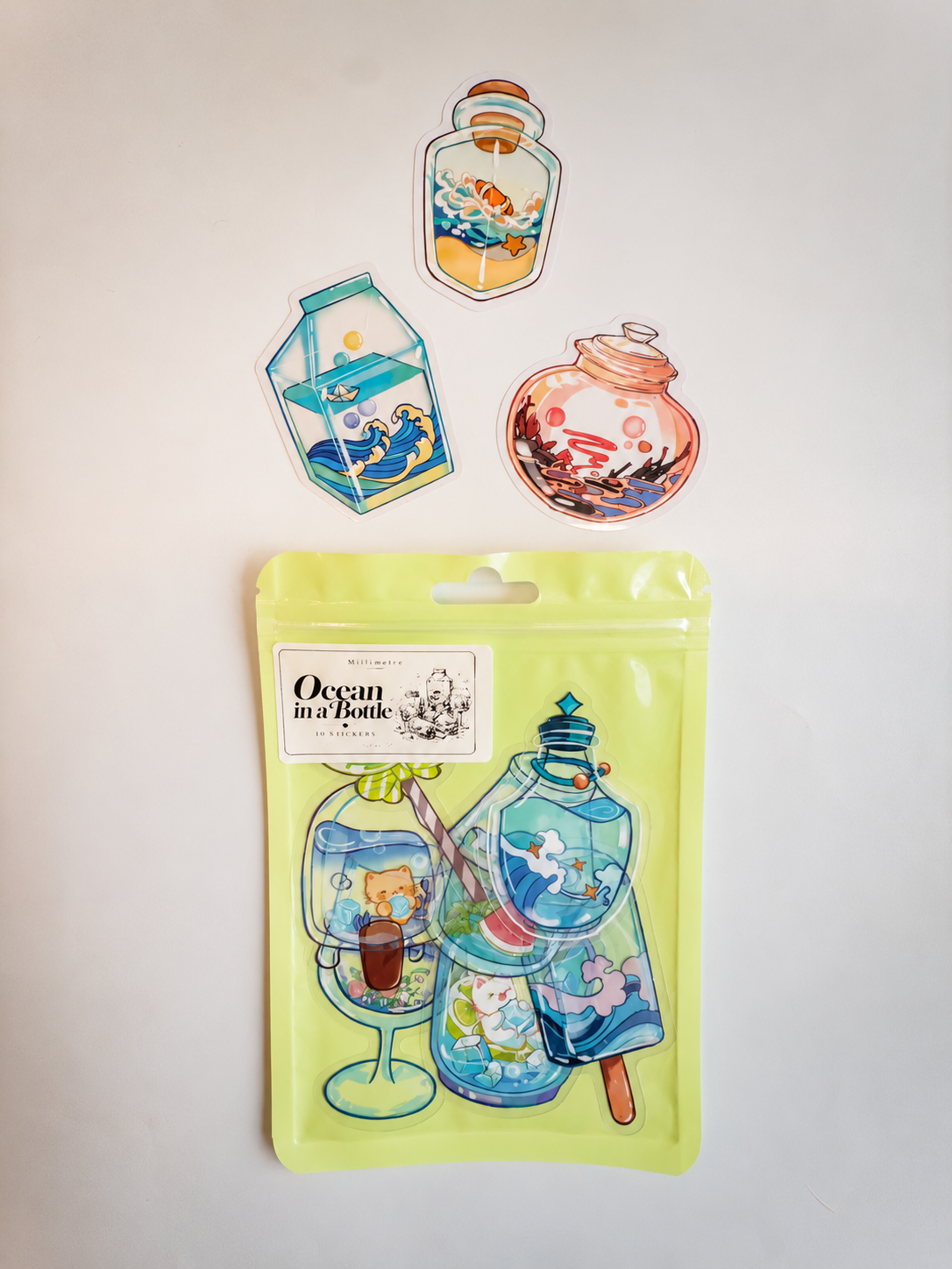 Ocean in a Bottle Sticker Pack – 10 Αυτοκόλλητα