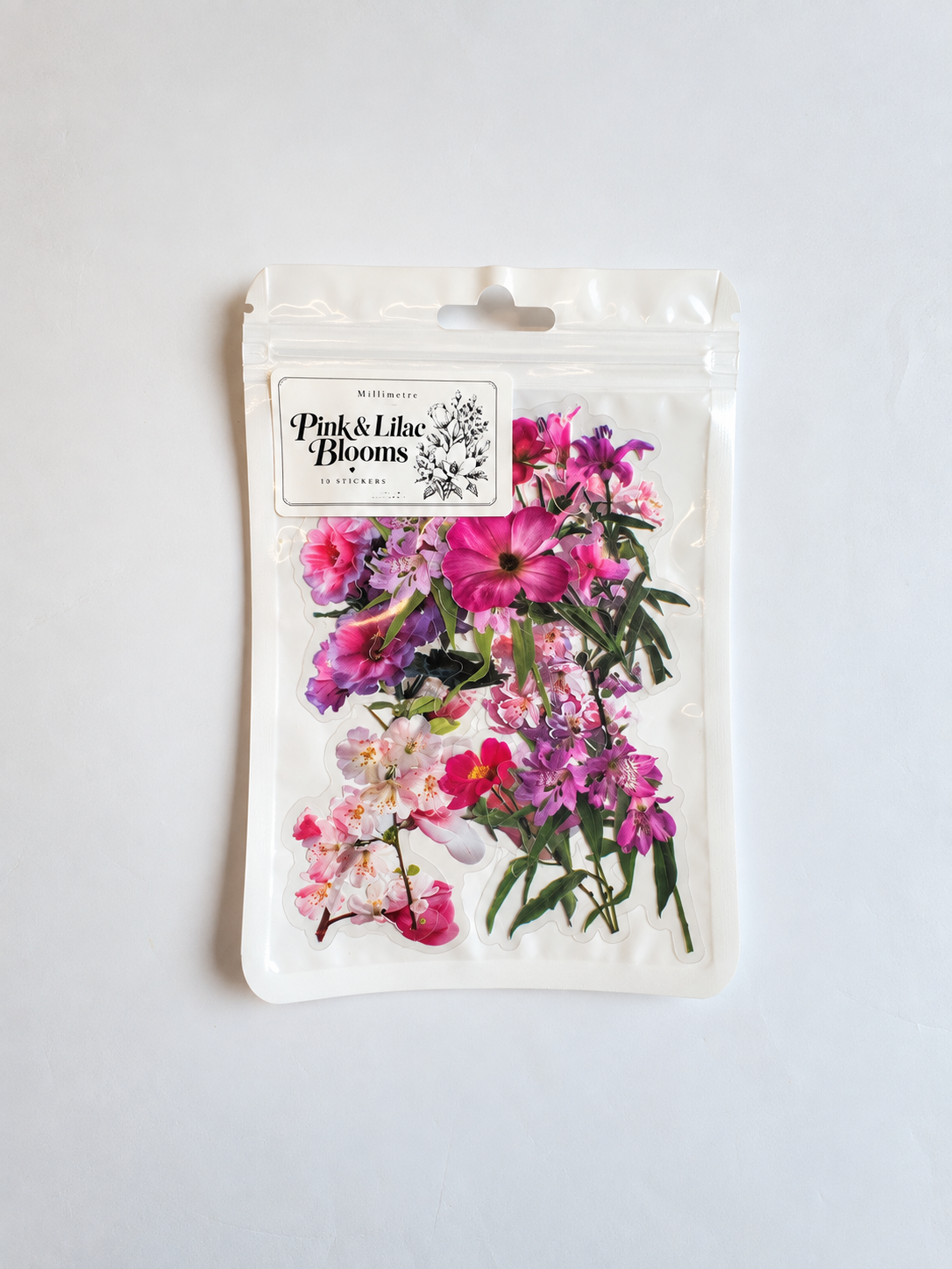 Pink &amp; Lilac Blooms Sticker Pack – 10 Αυτοκόλλητα