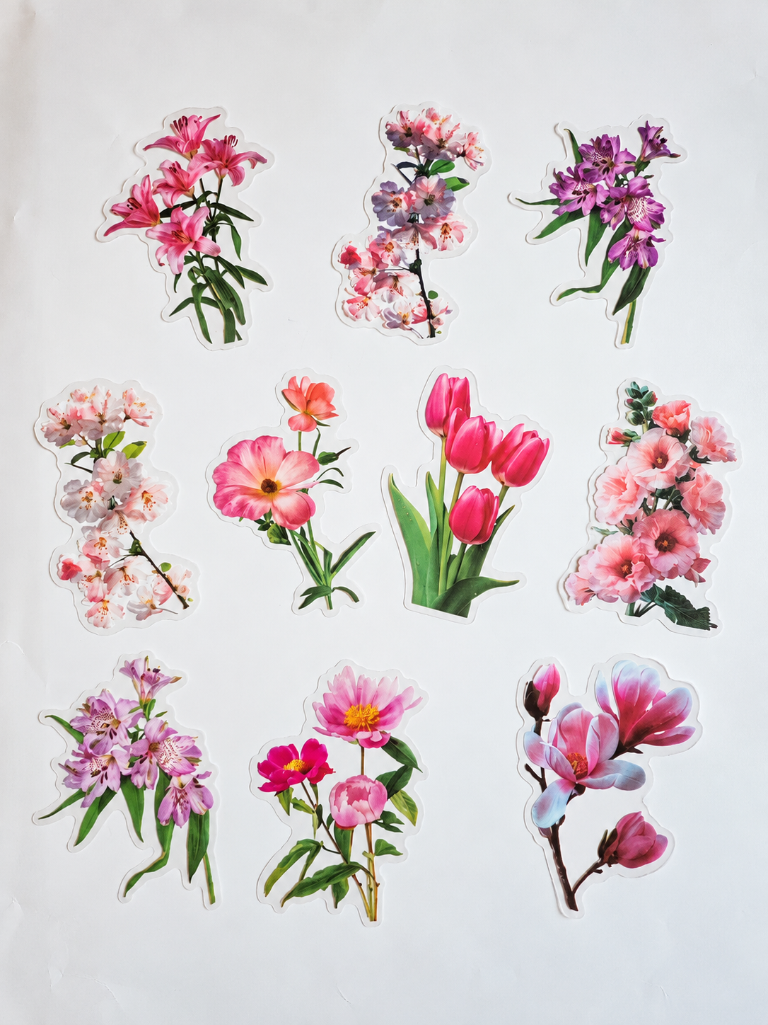 Pink &amp; Lilac Blooms Sticker Pack – 10 Αυτοκόλλητα