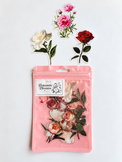 Romantic Blooms Sticker Pack – 10 Αυτοκόλλητα