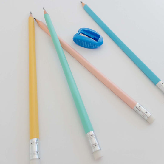 Pencil set with sharpener