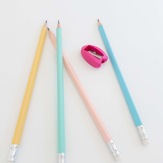 Pencil set with sharpener