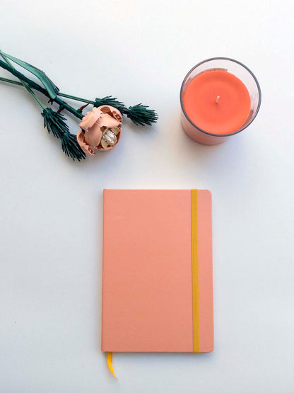 Σημειωματάριο χρωματιστό με λάστιχο πορτοκαλί