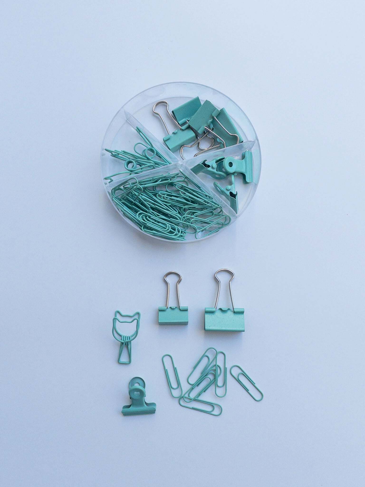 Set συνδετήρες και clip πράσινο