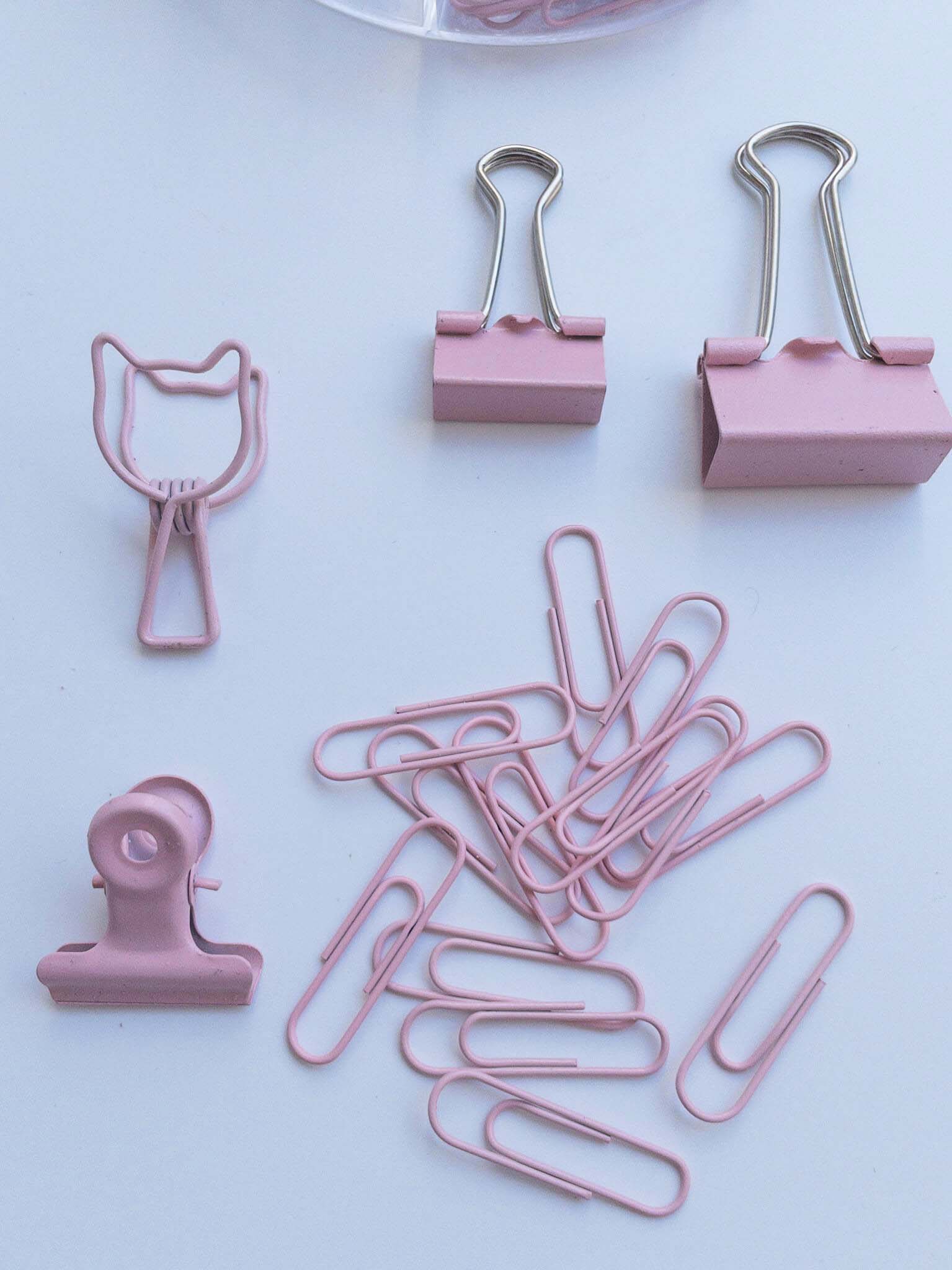 Set συνδετήρες και clip ροζ