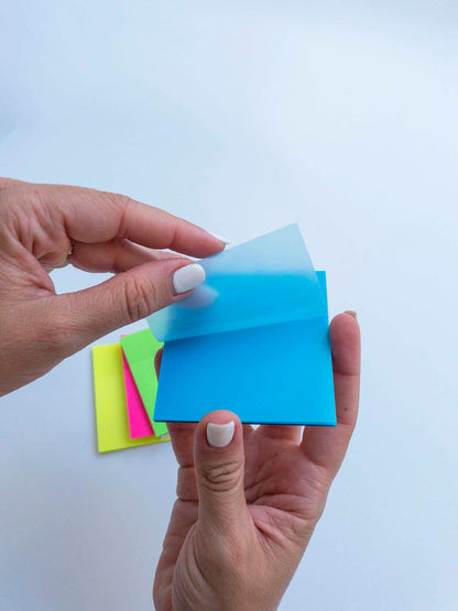 Χαρτάκια σημειώσεων διαφανή μπλε