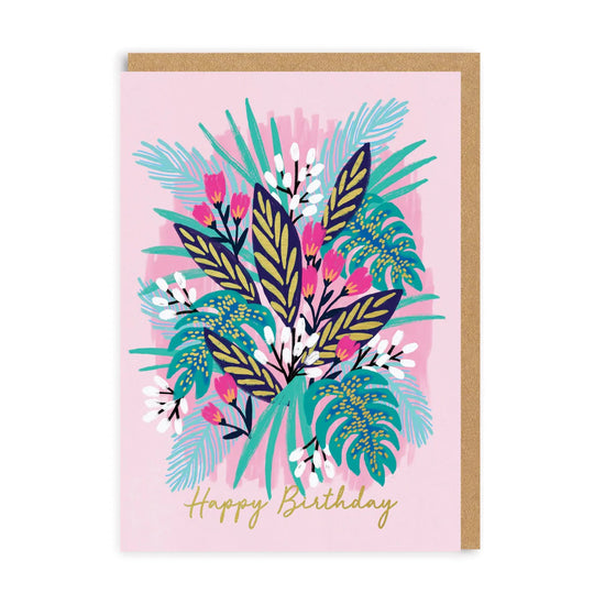 Κάρτα Γενεθλίων Tropical Floral