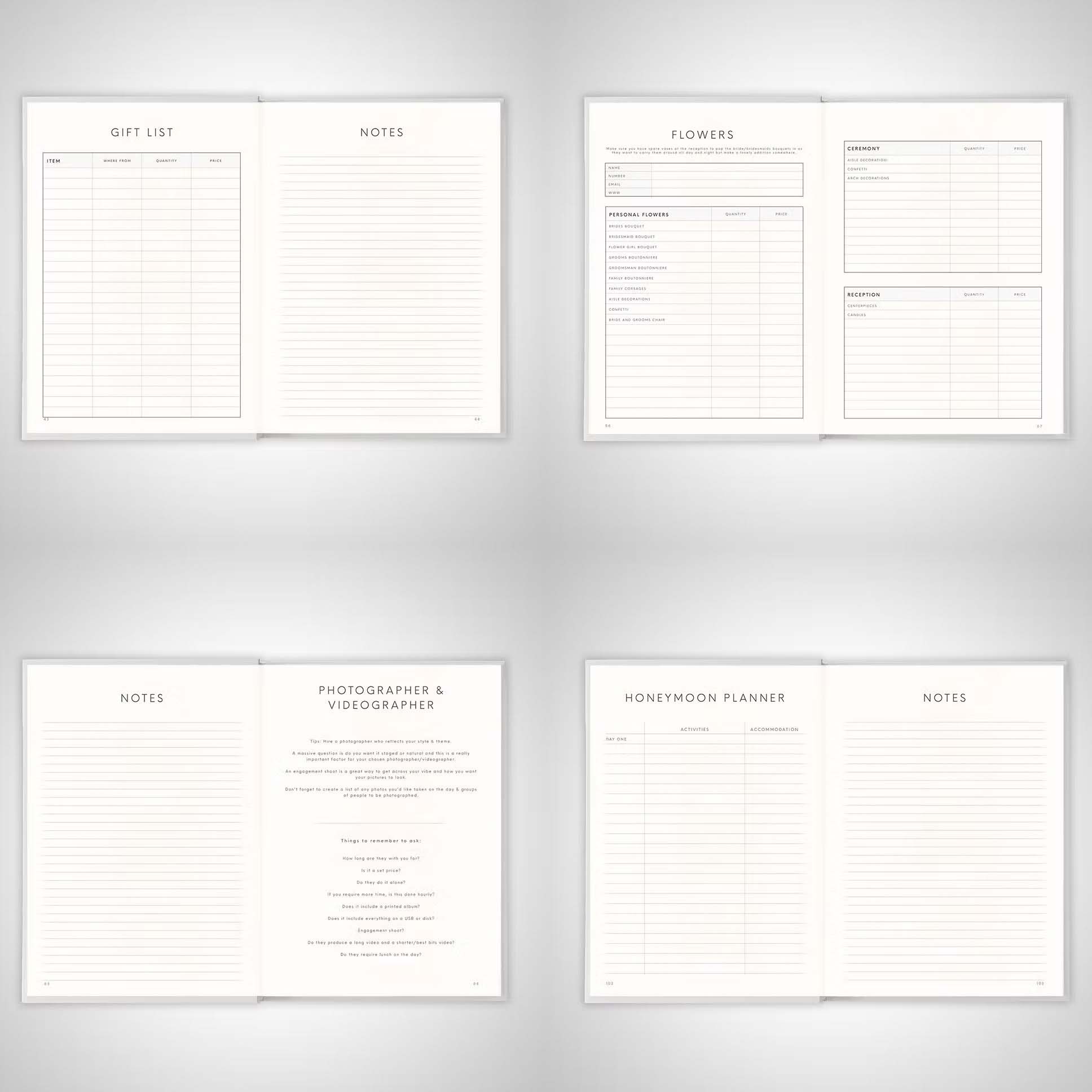 Wedding planner σκληρό εξώφυλλο εσωτερικές σελίδες